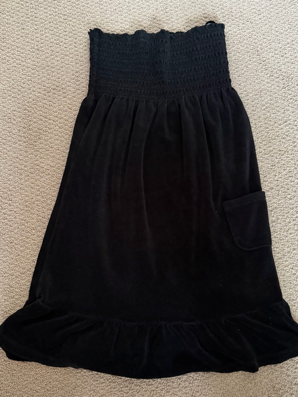 Juicy Couture Black Smocked Waist Swim Coverup Dress